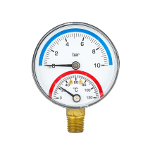 Hot säljer god kvalitet 53mm 2 i 1 bi-metall panna värme termomanometer tryckmätare